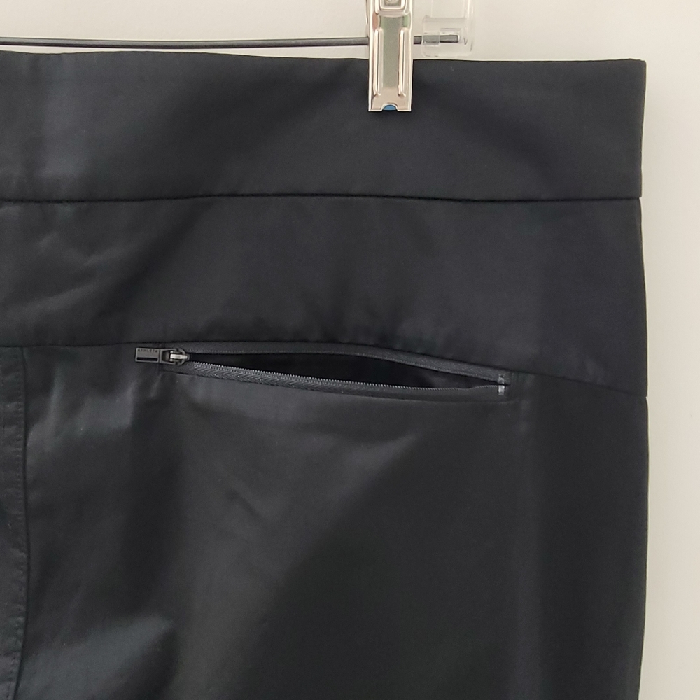 Athleta Radiant Shiny Black Joggers Zipper & Snap Hem Sz 16 NWT - Picture 9 of 13